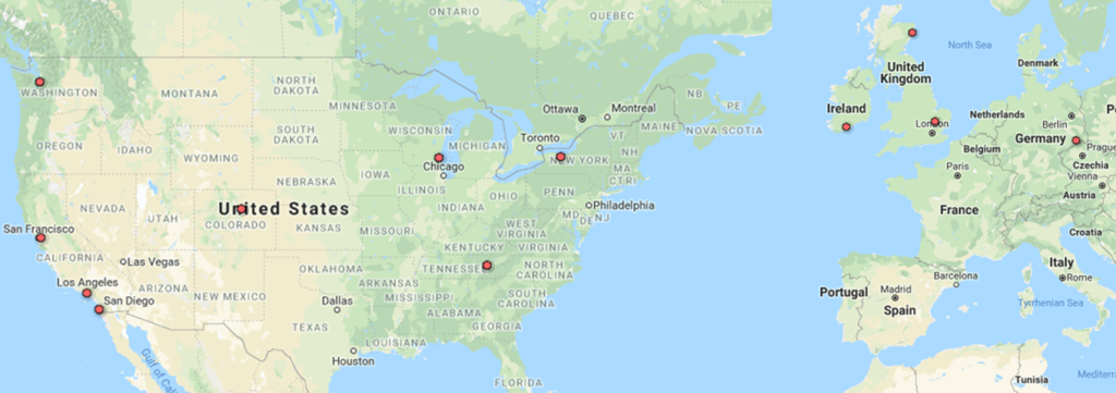 Collaborators map Jan 2019
